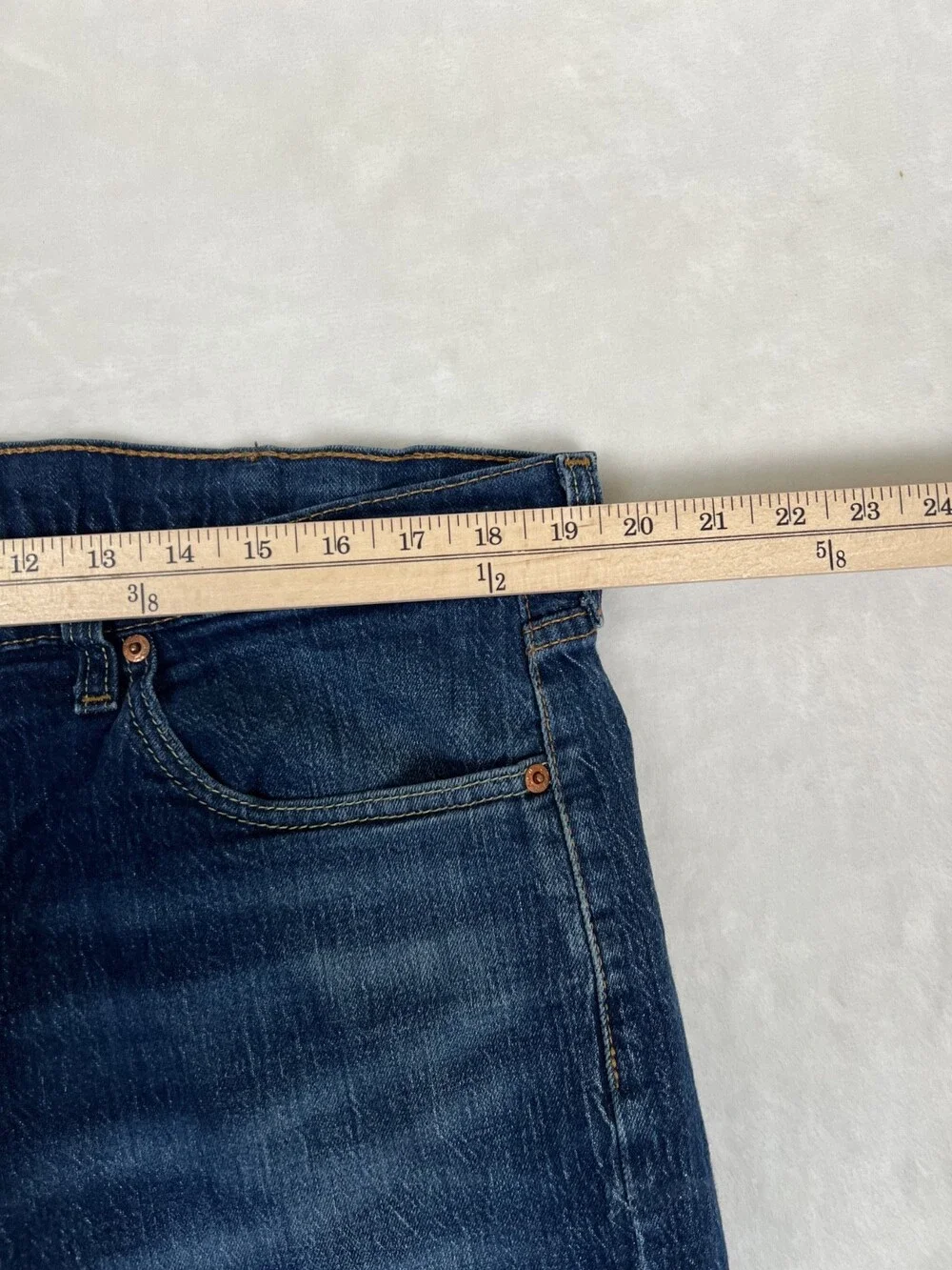 Vintage Leviâs 505 Blue Denim Jeans Size 38x30 Made in Mexico Medium Dark Wash